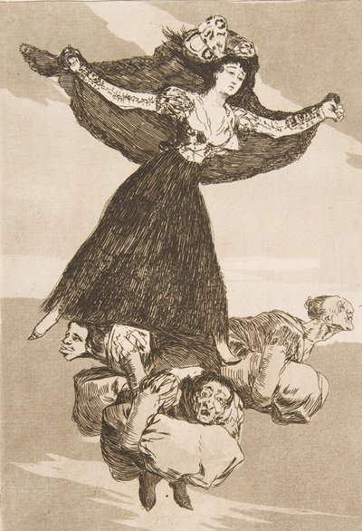 Los Caprichosのプレート61：彼らはVolaverunt。、1799を飛行させました。 作： Francisco de Goya