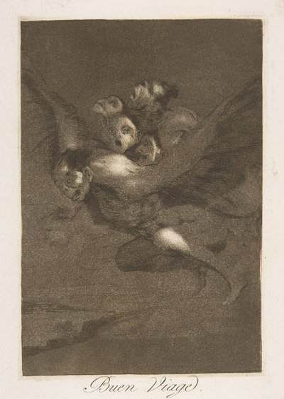 Los Caprichosのプレート64：Bon voyage Buen Viage。、1799。 作： Francisco de Goya