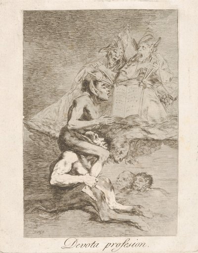 Los Caprichosのプレート70：Devout Profession Devota profession。、1799。 作： Francisco de Goya
