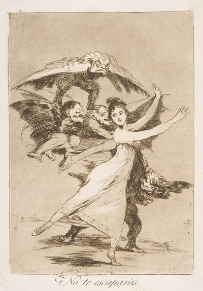 プレート72、ロスカプリチョスから：1799年、ノーテエスカパラスから逃れることはできません。 作： Francisco de Goya