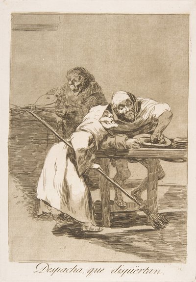 Los Caprichosのプレート78：早く、彼らはDespacha、quedispiértan。、1799を起こします。 作： Francisco de Goya