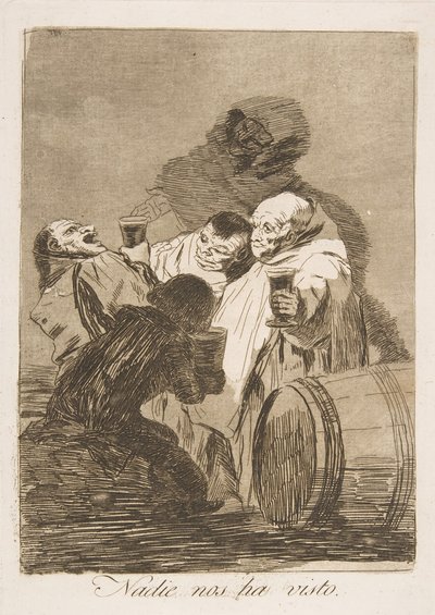 Los Caprichosのプレート79：誰も私たちを見たことがない。1799年。 作： Francisco de Goya