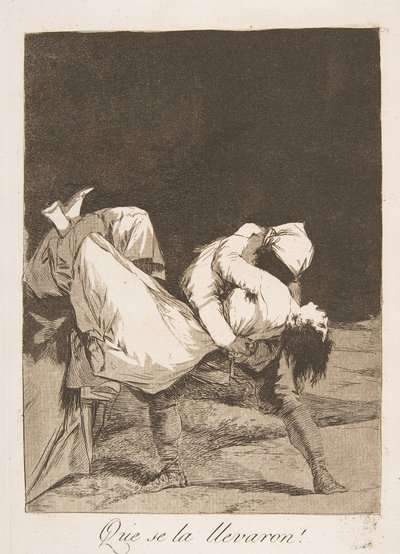 ロスカプリチョスのプレート8：彼らは彼女を連れ去った！誰がそれを奪ったのか、1799年。 作： Francisco de Goya