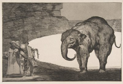 DisparatesのプレートC：アニマルフォリー1877年より前に発行された1816-23 作： Francisco de Goya