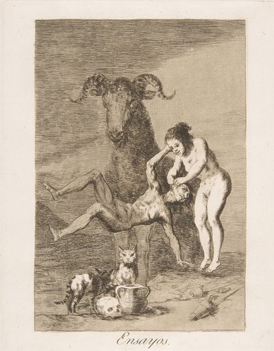 Los CaprichosのPllate 60：Trials Ensayos。、1799。 作： Francisco de Goya