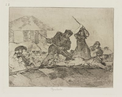 民衆。 （ガラガラ）、pl。 シリーズ「戦争の災害」からの28 作： Francisco de Goya