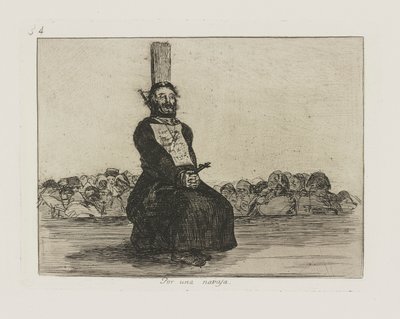 かみそりで。 （ナイフのせいで。）、pl。 シリーズ「戦争の惨事」からの 34 作： Francisco de Goya