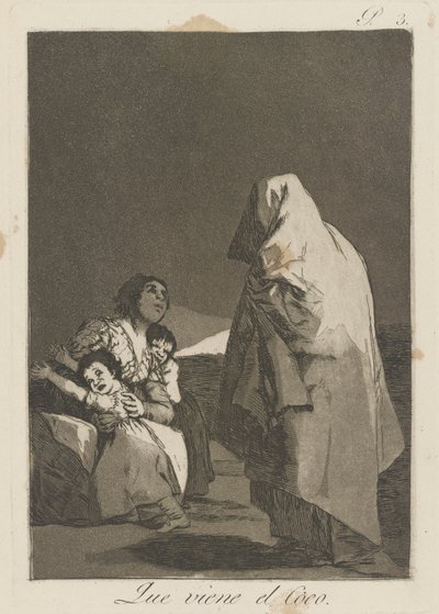 狂人が来るなんて （ボギーマンがやってくる）、pl。 シリーズからの 3 カプリス 作： Francisco de Goya