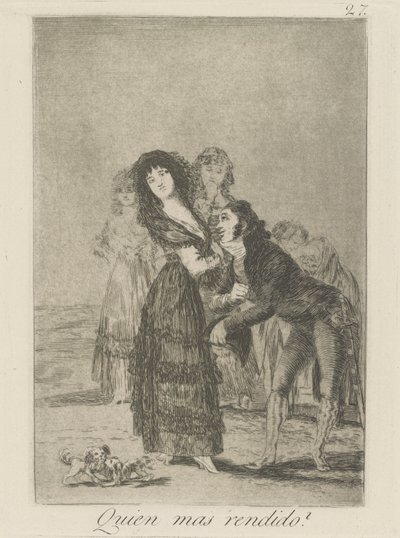 Quien mas rendido? (それらのどれがより多くの克服ですか?)、pl。 シリーズ ロス カプリチョスから 27 作： Francisco de Goya