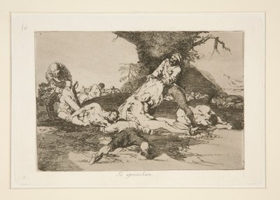 彼らは利用します（彼らはそれらを利用します）、pl。 16 戦争の災害から 作： Francisco de Goya