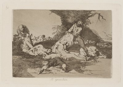 Se aprovechan (They Make Use of They), pl. シリーズ Los desastres de la guerra (戦争の災害) から 16 作： Francisco de Goya