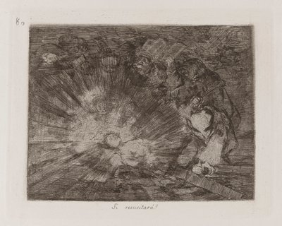 復活したら？？ (Will She Rise Again?)、「The Disasters of War」のプレート 80 作： Francisco de Goya