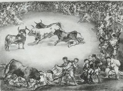 「ボルドーの雄牛」からのスペインのエンターテイメント、1825., 1825. 作： Francisco de Goya