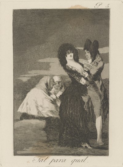 タルパラクォル。 （ツー・オブ・ア・カインド。）、pl。 シリーズ ロス カプリチョスから 5 作： Francisco de Goya