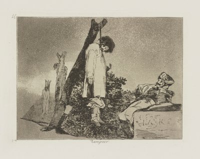 全くない。 ([この場合] どちらでもない), pl. シリーズ「戦争の惨事」から 36 作： Francisco de Goya