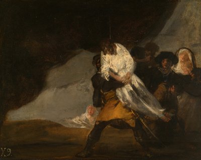 吊るされた僧侶、c。 1810年。 作： Francisco de Goya