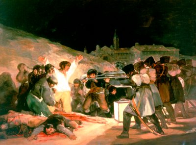 「1808 年 5 月 3 日の射撃」、1814 年 作： Francisco de Goya