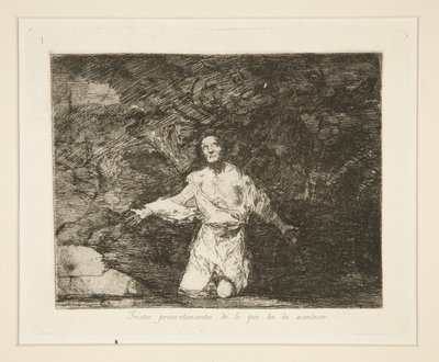 何が起こるかについての悲しい予言 (Sad Forebodings of What is Going to Happen), pl. 1 戦争の災害から 作： Francisco de Goya
