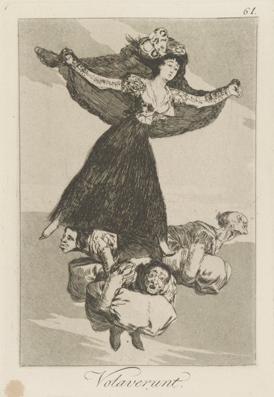 ヴォラブラント。 （彼らは飛んだ。）、pl。 シリーズ ロス カプリチョスから 61 作： Francisco de Goya