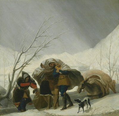 冬の情景、c. 1786年。 作： Francisco de Goya