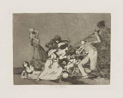 Y ソン フィエラス。 (そして、彼らは野生の死のようです。), pl. シリーズ Los desastres de la guerra (戦争の災害) から 5 作： Francisco de Goya