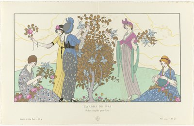 Gazette du Bon Ton、1914 - No. 5、Pl. 42: メイポール / シンプルな夏のドレス (オブジェクトのタイトル) 作： Francisco Javier Gosé