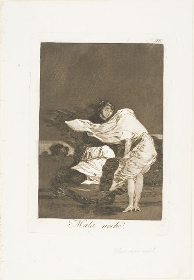 悪い夜、『ロス・カプリチョス』のプレート 36 作： Francisco Jose de Goya y Lucientes