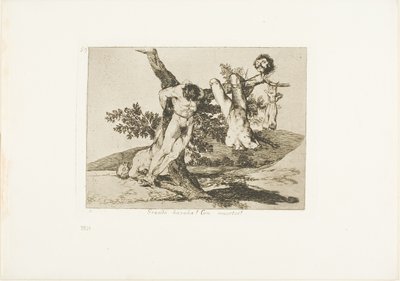 英雄的偉業！ With Dead Men!、「The Disasters of War」のプレート 39 作： Francisco Jose de Goya y Lucientes
