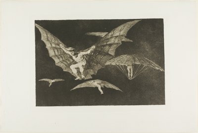 Disparates の A Way of Flying、Los Proverbios (Proverbs) のプレート 13 として公開 作： Francisco Jose de Goya y Lucientes