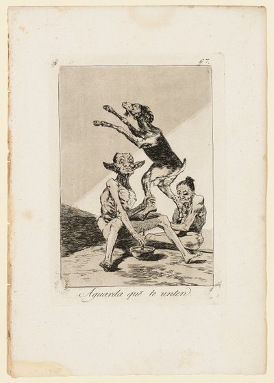 あなたが油を注がれるのを待ちます、「Los Caprichos」からのプレート、1799 作： Francisco de Goya