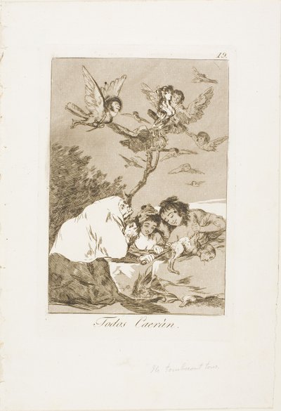 オール ウィル フォール、ロス カプリチョスのプレート 19 作： Francisco Jose de Goya y Lucientes