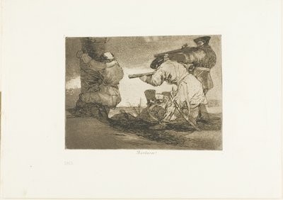 野蛮人!、『戦争の惨事』のプレート 38 作： Francisco Jose de Goya y Lucientes