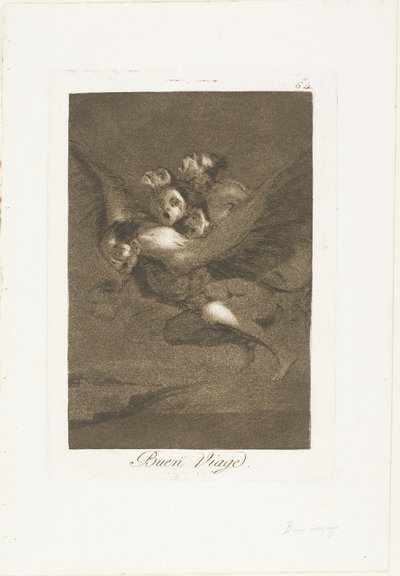 Bon voyage、Los Caprichos のプレート 64 作： Francisco Jose de Goya y Lucientes