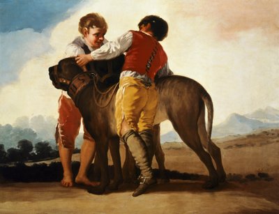 マスティフを連れた少年たち 1786年頃（油彩・キャンバス 作： Francisco Jose de Goya y Lucientes