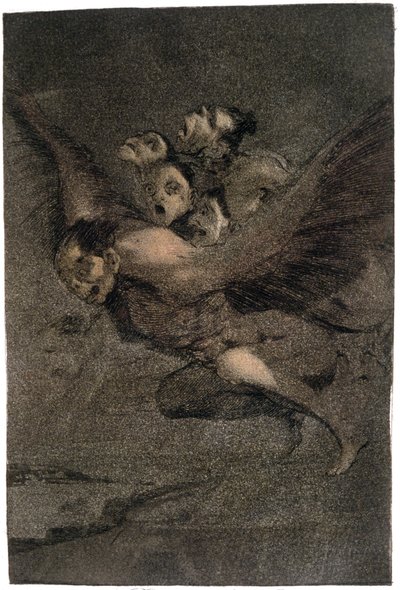 Buen Viage (安全な旅)。 ウイングモンスターズ。 1802年頃（彫刻） 作： Francisco Jose de Goya y Lucientes