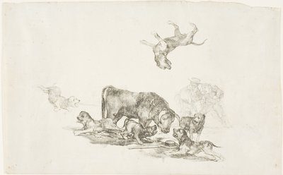 犬に襲われる雄牛 作： Francisco Jose de Goya y Lucientes