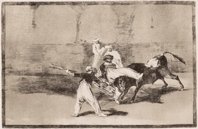 闘牛。闘技場でホルンの音を受けるモーア 作： Francisco de Goya