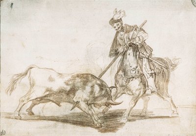 闘牛。シドが別の雄牛を槍で貫く 1815-16年（準備図 作： Francisco de Goya