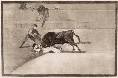 Bullfigthting：Pepe Hilloの不運な死 作： Francisco de Goya