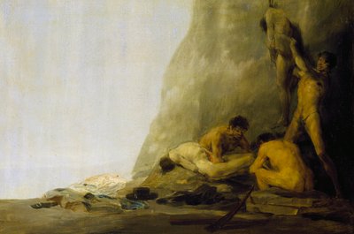 1649年、イロコイ族に皮を剥がされるジャン・ド・ブレブフとガブリエル・ラルマンの死体（油彩・パネル） 1800-08年頃 作： フランシスコ・ホセ・デ・ゴヤ・イ・ルシエンテス