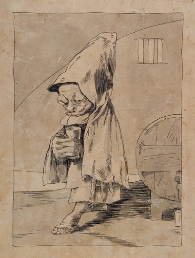修道士の風刺画 作： フランシスコ・ホセ・デ・ゴヤ・イ・ルシエンテス