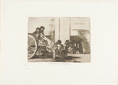 墓地へのカートロード、「戦争の災害」のプレート64 作： Francisco Jose de Goya y Lucientes