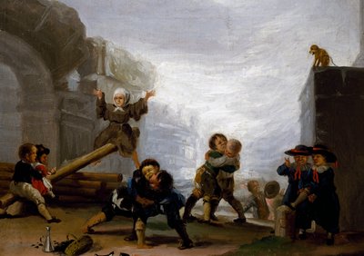 シーソーの上でケンカしたり遊んだりする子供たち 作： Francisco Jose de Goya y Lucientes