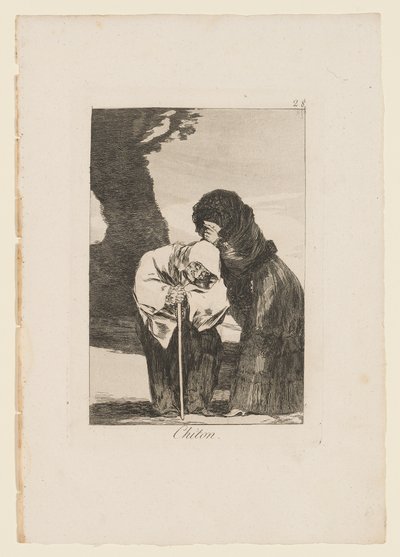 チトン、「ロスカプリコス」のプレート、1799 作： Francisco de Goya