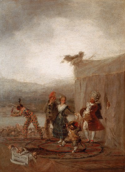 フランシスコ・デ・ゴヤ（1746-1828）の「コメディー・デラルテ（イタリア喜劇）」、または「旅の漫画」。 作： Francisco Jose de Goya y Lucientes