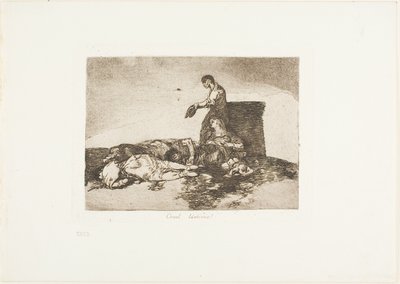 Cruel tale of woe!、The Disasters of War のプレート 48 作： Francisco Jose de Goya y Lucientes