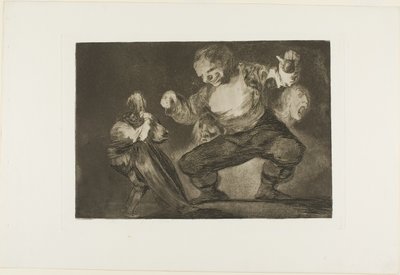 Disparates の Dancing Giant、Los Proverbios のプレート 4 として公開 作： Francisco Jose de Goya y Lucientes