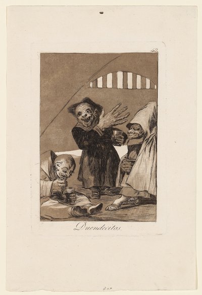 Duendecitos、「Los Caprichos」からのプレート、1799 作： Francisco de Goya