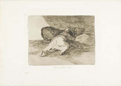 彼はそこから何かを得る、The Disasters of War のプレート 40 作： Francisco Jose de Goya y Lucientes