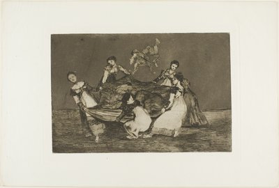 死んだロバよりも重い、ロス プロバービオスのプレート 1 作： Francisco Jose de Goya y Lucientes